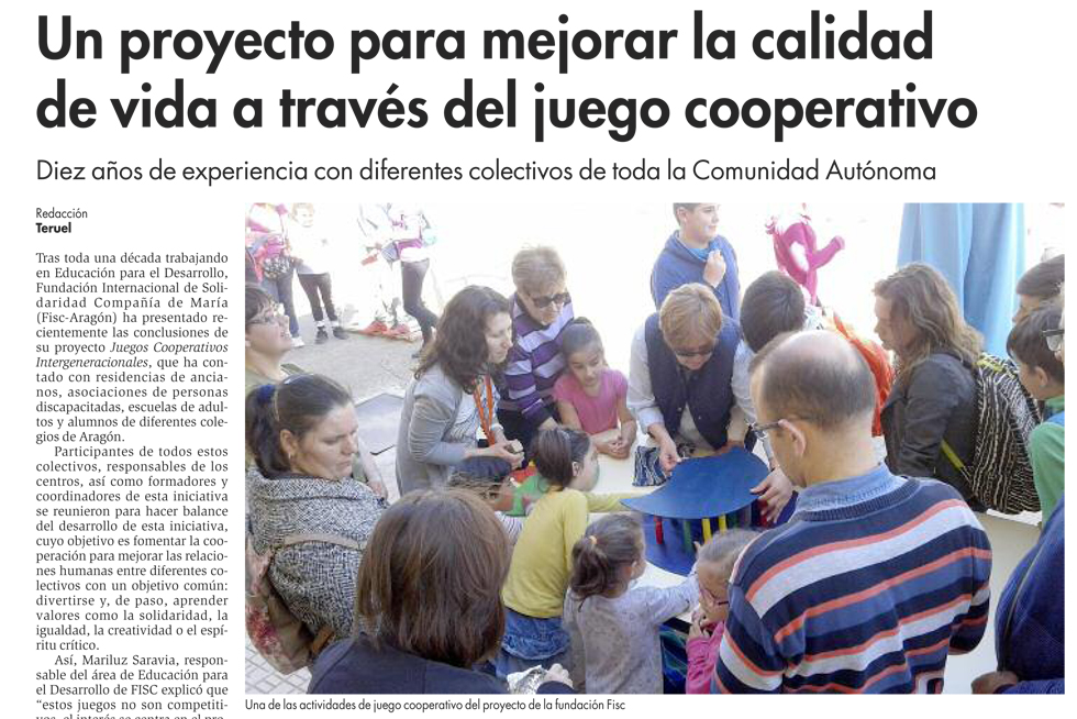 JUEGOS COOPERATIVOS INTERGENERACIONALES